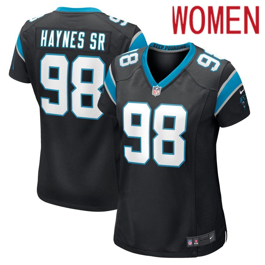 Women Carolina Panthers 98 Marquis Haynes Sr. Nike Black Game Player NFL Jersey